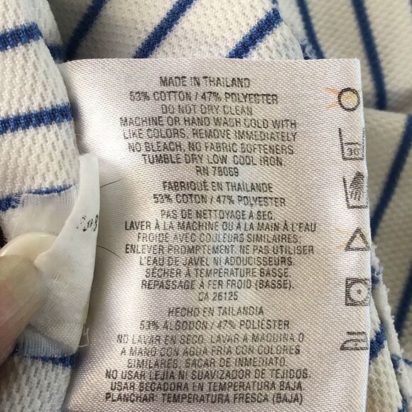 Ashworth Weather Systems Men’s Polo  Blue White Stripes Moisture Wicking Large - Picture 12 of 16